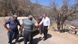 Silifke Belediye Başkanı Sayın Mustafa TURGUT   Bölgede son çıkan yangından büyük ölçüde etkilenen Kırtıl Mahallesinde.!