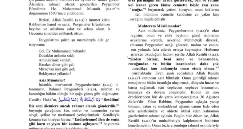 Diyanet, bu sene de 30 Ağustos’tan önceki son cuma hutbesinde Atatürk’ü ve Zafer Bayramı’nı anmadı.