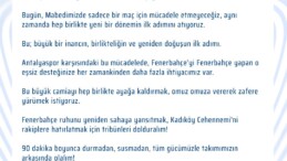 Fenerbahçe’de Yeni Dönem  Sadettin Saran Yönetimi İlk Paylaşım. Kenetleniyoruz, Başlıyoruz!  Bu Akşam Kadıköy Cehennemi’nde Buluşuyoruz! 💛💙