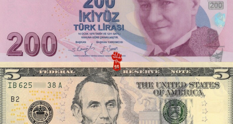 Türkiye’de tedavüldeki en yüksek banknotun değeri 5 doların altına geriledi.