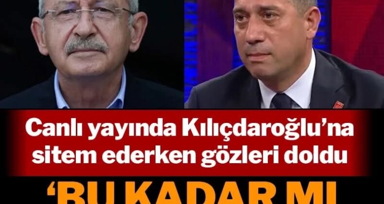 Ali Mahir Başarır’dan Kılıçdaroğlu’na: “Bu kadar mı önemli bu koltuk” CHP Grup Başkanvekili Ali Mahir Başarır Sözcü TV’de İpek Özbey’in sunduğu Nokta Atışı programında CHP eski Genel Başkanı Kemal Kılıçdaroğlu’na tepki gösterdi. Konuşurken gözleri dolan Başarır “CHP’nin kayyumlara teslim olmadığını olmayacağını söylemesini isterdim beklerdim. Bunu Murat Bey, Hikmet Bey yaptı. Altan Bey yaşasa o da yapardı. Burada nefesim düğümleniyor. Ben Kemal Bey’den de beklerdim” dedi
