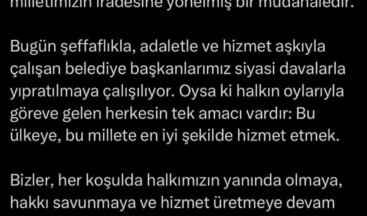 CHP TARSUS BELEDİYE BAŞKANI ALİ BOLTAÇ’TAN BELEDİYELERE YAPİLAN OPERASYONLARA SERT TEPKİ.