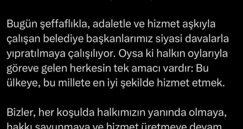 CHP TARSUS BELEDİYE BAŞKANI ALİ BOLTAÇ’TAN BELEDİYELERE YAPİLAN OPERASYONLARA SERT TEPKİ.