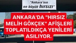 Ankara’da Melih Gökçek Afiş Krizleri  Melih Gökçek X Hesabından Ankara Büyükşehir Belediyesine Yönelik Operasyonları Önceden Paylaşan Melih Gökçek’e Gençlerden Afişli Yanıt Geldi. Afişleri İndirten Gökçek Bu Kez İkinci Afişle Sarsıldı.  Bülent Arınç’ın Parsel Parsel Sattı Hazırlanan Pankart Gökçek’ i Çıldırttı Ve Bu Kez Bu Afişleri Toplanması İçin Harekete Geçtiği Ama Sonuçsuz Kaldığı Görüldü.