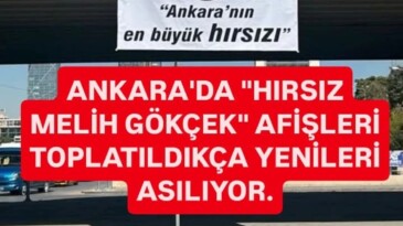 Ankara’da Melih Gökçek Afiş Krizleri  Melih Gökçek X Hesabından Ankara Büyükşehir Belediyesine Yönelik Operasyonları Önceden Paylaşan Melih Gökçek’e Gençlerden Afişli Yanıt Geldi. Afişleri İndirten Gökçek Bu Kez İkinci Afişle Sarsıldı.  Bülent Arınç’ın Parsel Parsel Sattı Hazırlanan Pankart Gökçek’ i Çıldırttı Ve Bu Kez Bu Afişleri Toplanması İçin Harekete Geçtiği Ama Sonuçsuz Kaldığı Görüldü.