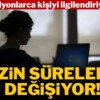 Milyonlarca kişiyi ilgilendiriyor: İzin süreleri değişiyor Doğum oranların düşmesinin ardından hükümet yeni hazırlıklara başladı. Milyonlarca kişiyi ilgilendiren düzenlemeyle işçi ve memura anneler arasındaki hak farklarına düzenleme gelecek, izin süreleri değişecek.