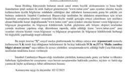 Tuttur hakkında “kullanıcı bilgileri değiştiriliyor” iddiasını atan Y.K hakkında tutuklama kararı verildi.