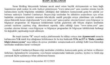 Tuttur hakkında “kullanıcı bilgileri değiştiriliyor” iddiasını atan Y.K hakkında tutuklama kararı verildi.