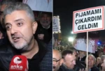 Özgür Özel’in o çağrısı karşılık buldu: ‘Pijamamı çıkardım geldim’ CHP Genel Başkanı Özgür Özel’in, “Pijamalarınızı çıkartıp mitinglere katılın” çağrısı üzerine Güngören’deki mitinge “Pijamamı çıkardım geldim” pankartıyla katılan yurttaş, ilk kez mitinge geldiğini ve Özel’in sözünden etkilendiğini söyledi