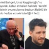 Devlet Bahçeli, Uraz Kaygılaroğlu’nu arayarak, kabul etmeleri halinde ‘Yeraltı’ dizisinin oyuncularına bozkurt figürlü bir tablo hediye etmek istediğini iletti.