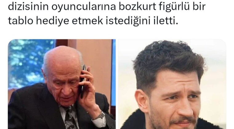 Devlet Bahçeli, Uraz Kaygılaroğlu’nu arayarak, kabul etmeleri halinde ‘Yeraltı’ dizisinin oyuncularına bozkurt figürlü bir tablo hediye etmek istediğini iletti.
