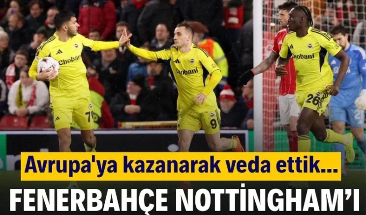 Fenerbahçe, Nottingham Forest’ı salladı ama turu geçemedi: 1-2 Fenerbahçe, Avrupa Ligi rövanşında Nottingham Forest’ı deplasmanda 2-1 yendi. Kerem Aktürkoğlu’nun iki golüyle sahne aldığı maçta sarı-lacivertliler mücadeleyle alkış aldı ancak toplamda 4-2’lik skorla Avrupa’ya veda etti.