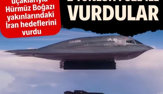 ABD, İran’ı 2 tonluk sığınak delici bombalarla vurdu Orta Doğu’da şiddet bitmek bilmezken ABD’li yetkililer İran’ın Hürmüz Boğazı yakınlarındaki noktalarına 2 tonluk “sığınak delici” bombalar kullanıldığını duyurdu.