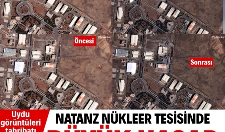 ABD ve İsrail saldırmıştı: İran’ın nükleer tesisinin son hali uydudan görüntülendi ABD ve İsrail’in geçen hafta başlattığı saldırılara İran’ın misilleme ile karşılık vermesiyle birlikte bölgede yaşananlar büyük endişe yaratmaya devam ederken, uydu görüntüleri dikkat çekici bazı bulguları ortaya çıkardı.