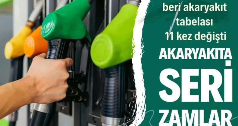 Akaryakıta seri zamlar geliyor Yıl başında 50 litrelik bir depo 2.652 liraya dolarken şu anda 3.070 liraya ancak doluyor. Son bir yılda depoyu doldurmanın maliyeti ise 808 lira arttı.