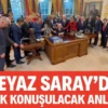 Beyaz Saray’da çok konuşulacak anlar: Trump için dua ettiler ABD Başkanı Trump, Oval Ofis’te ülkenin çeşitli yerlerinden gelen dini bir grup ile birlikte dua etti.