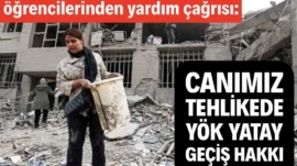 Canımız tehlikede, YÖK yatay geçiş hakkı tanısın 300’e yakın tıp öğrencisi ülkede yaşanan kaos ve ardından gelen savaşla birlikte eğitim göremez hale geldi. Öğrenciler “Yurtların çevresine bombalar düşüyor” dedi.