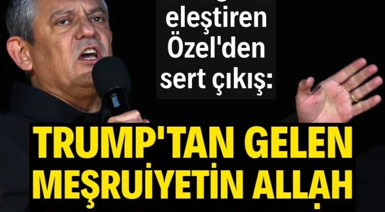 Özgür Özel: Trump’tan gelen meşruiyetin Allah cezasını versin CHP Genel Başkanı Özgür Özel, Pendik mitinginde yaptığı konuşmada “Trump’tan gelen meşruiyetin Allah cezasını versin. Meşruiyet Trump’tan alınmaz, emperyalist Amerika’dan alınmaz. Meydandan alınır, Pendik’ten alınır, sokaktan alınır, sandıktan alınır” dedi.