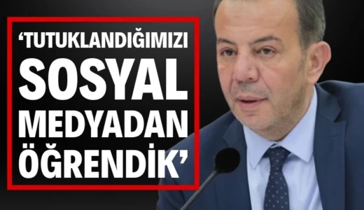 Tanju Özcan: ‘Tutuklandığımızı sosyal medyadan öğrendik’ “İrtikap” suçlamasıyla gözaltına alınan Bolu Belediye Başkanı Tanju Özcan ve Belediye Başkan Yardımcısı Süleyman Can, çıkarıldıkları hakimlikçe tutuklandı. Özcan kararın ardından X hesabından “İhtiyaç sahibi öğrenciye kaynak bulmaya çalışmak ağır cezalık suçmuş. Sulh ceza hakimi kararı açıklamadan 20 dakika önce tutuklandığımızı sosyal medyadan öğrendik” mesajını paylaştı.