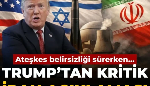 Son dakika… ABD ve İran arasında duyurlan ancak özellikle Lübnan belirsizliği ve İsrail’in saldırıları sebebiyle akıbeti belirsizliğe düşen ateşkes hakkında ABD Başkanı Donald Trump’tan açıklama geldi. Trump ABD ordusunun İran çevresinde kalacağını ancak anlaşma yerine getirilene kadar saldırı yapılmayacağını söyledi.