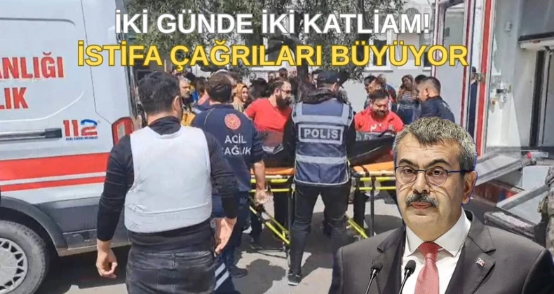 Yusuf Tekin’e istifa çağrıları dalga dalga büyüyor Şanlıurfa ve Kahramanmaraş’taki okul saldırıları sonrası toplumun her kesiminden Milli Eğitim Bakanı Yusuf Tekin’e istifa çağrısı geldi