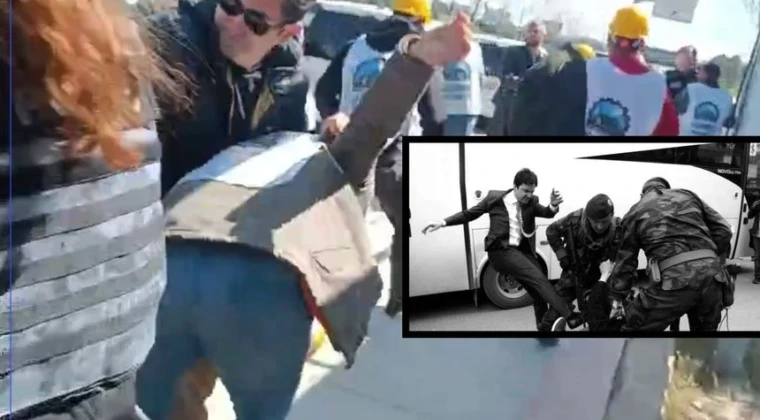 Biz madenciye atılan bu tekmeyi tanıyoruz! Doruk Madencilik işçilerinin ‘Ankara yürüyüşü’ 9’uncu gününde. Polis, Enerji ve Tabii Kaynaklar Bakanlığı’na yürüyen madencilere barikat kurarak sert müdahale etti.