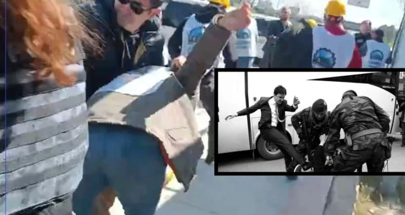 Biz madenciye atılan bu tekmeyi tanıyoruz! Doruk Madencilik işçilerinin ‘Ankara yürüyüşü’ 9’uncu gününde. Polis, Enerji ve Tabii Kaynaklar Bakanlığı’na yürüyen madencilere barikat kurarak sert müdahale etti.