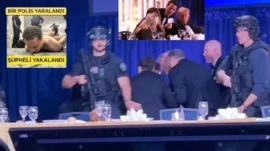 Beyaz Saray yemeğinde silah sesleri! Trump konuşma yapıyordu Beyaz Saray Muhabirleri yemeğinde silah sesleri! ABD Başkanı Trump apar topar salondan çıkarıldı. Şüpheli yakalandı, bir polis yaralandı.