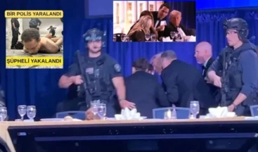 Beyaz Saray yemeğinde silah sesleri! Trump konuşma yapıyordu Beyaz Saray Muhabirleri yemeğinde silah sesleri! ABD Başkanı Trump apar topar salondan çıkarıldı. Şüpheli yakalandı, bir polis yaralandı.