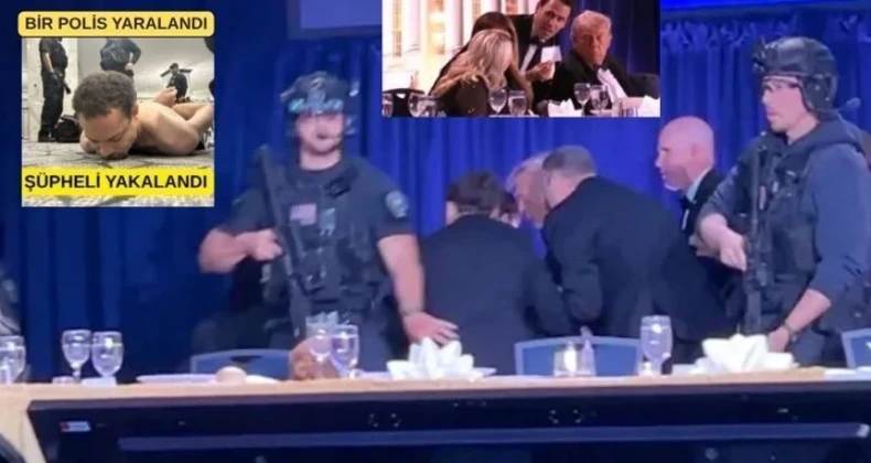Beyaz Saray yemeğinde silah sesleri! Trump konuşma yapıyordu Beyaz Saray Muhabirleri yemeğinde silah sesleri! ABD Başkanı Trump apar topar salondan çıkarıldı. Şüpheli yakalandı, bir polis yaralandı.
