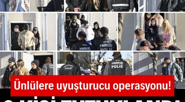 Ünlülere uyuşturucu operasyonu! 8 kişi tutuklandı… İstanbul Cumhuriyet Başsavcılığı’nın yürüttüğü uyuşturucu ve fuhuş soruşturması kapsamında gözaltına alınan şüphelilerden, aralarında Ali Yaşar Koz ve Elif Karaarslan’ın da bulunduğu 8 kişi çıkarıldıkları mahkemece tutuklandı.