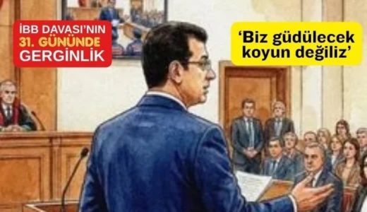 İmamoğlu’ndan Jandarmaya: Buradayım beni indirin yaka paça Mahkeme Başkanı, Avukat Baran Kaya’yı “mizansen” ifadesi kullandığı için salondan çıkarabileceğini söyleyince avukatlar tepki gösterdi. Heyet Başkanı mahkemeye ara verdi. Salon boşaltılamadı, duruşma yarına ertelendi.