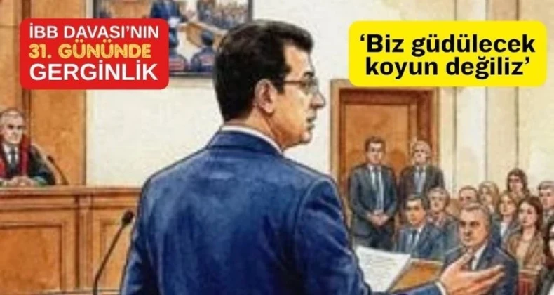 İmamoğlu’ndan Jandarmaya: Buradayım beni indirin yaka paça Mahkeme Başkanı, Avukat Baran Kaya’yı “mizansen” ifadesi kullandığı için salondan çıkarabileceğini söyleyince avukatlar tepki gösterdi. Heyet Başkanı mahkemeye ara verdi. Salon boşaltılamadı, duruşma yarına ertelendi.