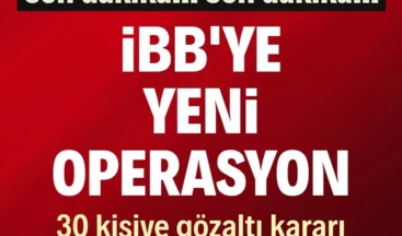 İBB’ye yeni operasyon: 30 kişi için gözaltı kararı İBB’ye yönelik yürütülen soruşturma kapsamında, Ağaç ve Peyzaj A.Ş. iştirak şirketi üzerinden usulsüz şekilde ihale sistemi kurularak ihalelere fesat karıştırıldığı iddiasıyla operasyon düzenlendi. Aralarında Genel Sekreter Yardımcısı Oktay Özel ile Park ve Bahçeler Daire Başkanı Tuğba Ölmez Hancı’nın da yer aldığı 29 kişi gözaltına alındı, hakkında gözaltı kararı bulunan 1 kişinin ise yurt dışında olduğu tespit edildi.