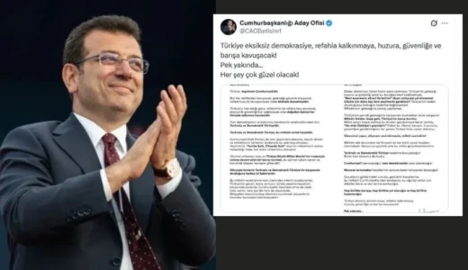 İmamoğlu’dan Erdoğan’a ve millete mektup Ekrem İmamoğlu, Silivri zindanından yazdığı mektup ile Erdoğan’a seslendi: Çözüm için daha kaç kere seçilmeniz gerekiyor?