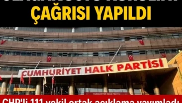 CHP’li 111 vekilden olağanüstü kurultay çağrısı CHP’li 111 milletvekilinden 12 Temmuz’da olağanüstü kurultay yapılması için çağrı geldi… 27 milletvekili bu bildiriye destek vermezken 700’den fazla delegenin de olağanüstü kurultay yapılması için imza verdiği öğrenildi.