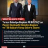 Tarsus Belediye Başkanı Ali BOLTAÇ’tan Mersin Büyükşehir Belediye Başkanı Ve TBB Başkanı Vahap Seçeri Ziyaret Etti Yapılan Paylaşımda;  Türkiye Belediyeler Birliği Başkanı ve Mersin Büyükşehir Belediye Başkanımız Sayın Vahap Seçer’i makamında ziyaret ettik.  Kentimiz başta olmak üzere yerel yönetimlere ilişkin birçok konuda fikir alışverişinde bulunduk. Ortak akıl ve iş birliğiyle hayata geçireceğimiz çalışmalar üzerine verimli bir görüşme gerçekleştirdik.  Nazik ev sahipliği ve kıymetli değerlendirmeleri için Başkanımız Sayın Vahap Seçer’e teşekkür ediyorum.  Vahap Seçer